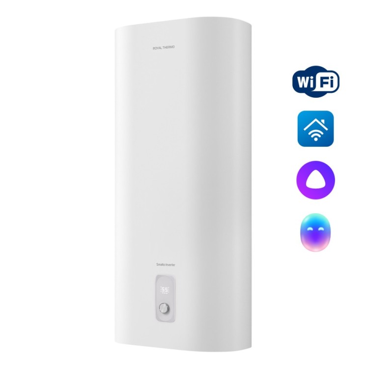 Водонагреватель Royal Thermo RWH 50 Smalto Inverter Белый Прямоугольный/плоский Эмаль сухой тэн