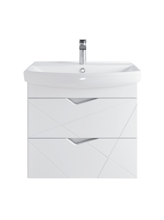 Тумба подвесная SanStar Линни 70 Без раковины для ванной комнаты, белая