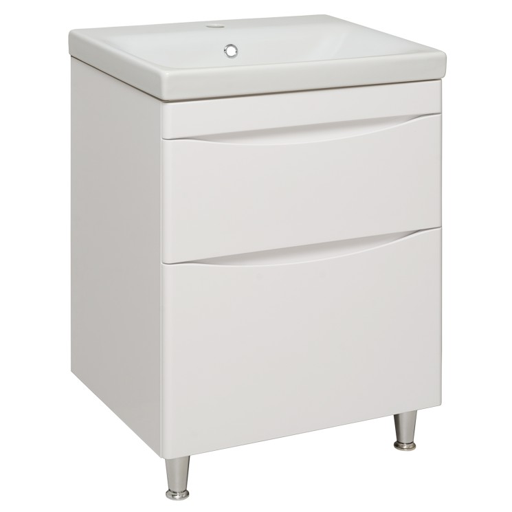 Тумба под раковину Runo под умывальник Moduo 60  Афина 60 00-00001169 с дверками, с ящиками