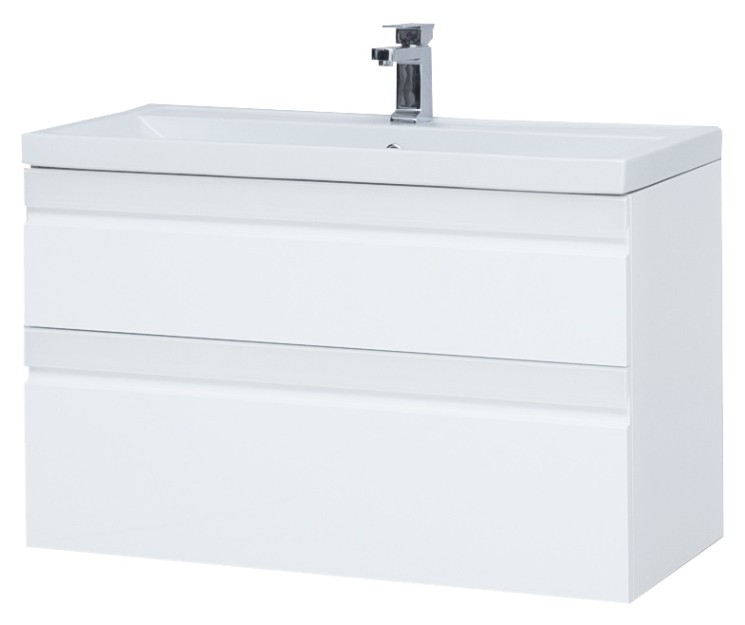 Тумба подвесная Sanstar Вита 100 белая под ум-к Фостер 100