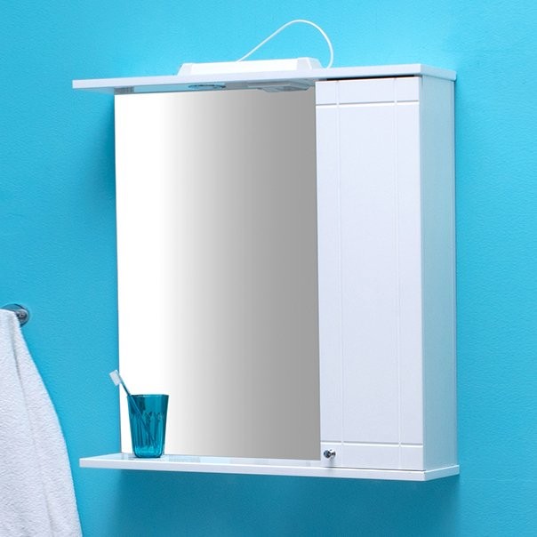 Зеркальный шкаф Sanstar Лира 70 П 1/дв, белый