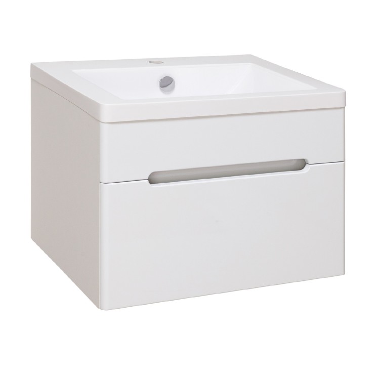 Тумба под раковину Runo подвесная 1 ящик под умывальник Omega 60 Парма 60 00000001138 с ящиками