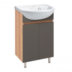 Тумба под раковину Runo графит под умывальник Манго 40  Лада 40 00-00001195 с дверками
