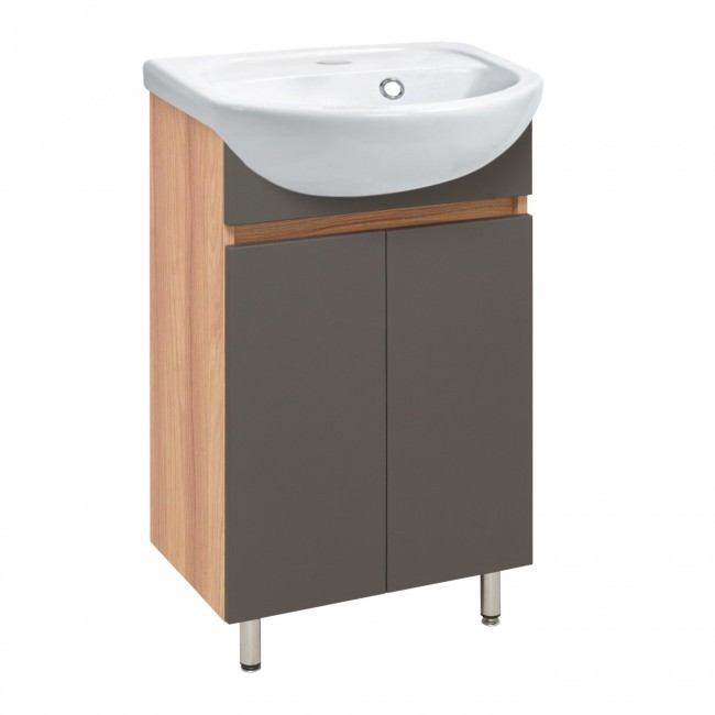 Тумба под раковину Runo графит под умывальник Манго 40  Лада 40 00-00001195 с дверками