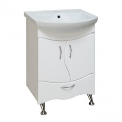 Тумба напольная RUNO Бриз 55 /1 нижний ящик/ с умывальником Элегант 55