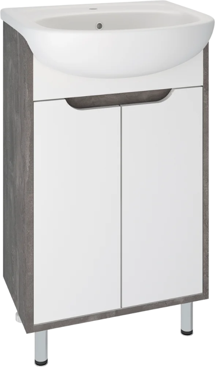 Тумба под раковину Runo железный камень под умывальник Уют 50 Эко 50 00-00001337 с дверками