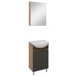 Зеркальный шкаф Runo графит Лада 40 00-00001193