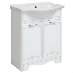 Тумба с умывальником RUNO Кантри 65 /белая/ (ум-к Миа 65/Байкал 65)