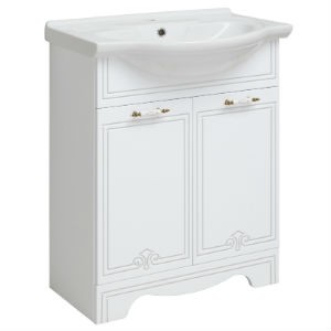 Тумба с умывальником RUNO Кантри 65 /белая/ (ум-к Миа 65/Байкал 65)