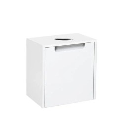 Тумба Runo Бари - Микра 40 подвесная белая под накладной умывальник 00-00001975 с дверками, с полками