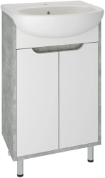 Тумба под раковину Runo серый бетон под умывальник Уют 50 Эко 50 00-00001326 с дверками
