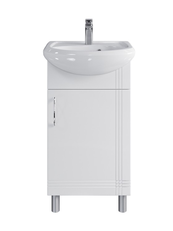 Тумба напольная Sanstar Вольга 45 белая с умывальником УЮТ 45