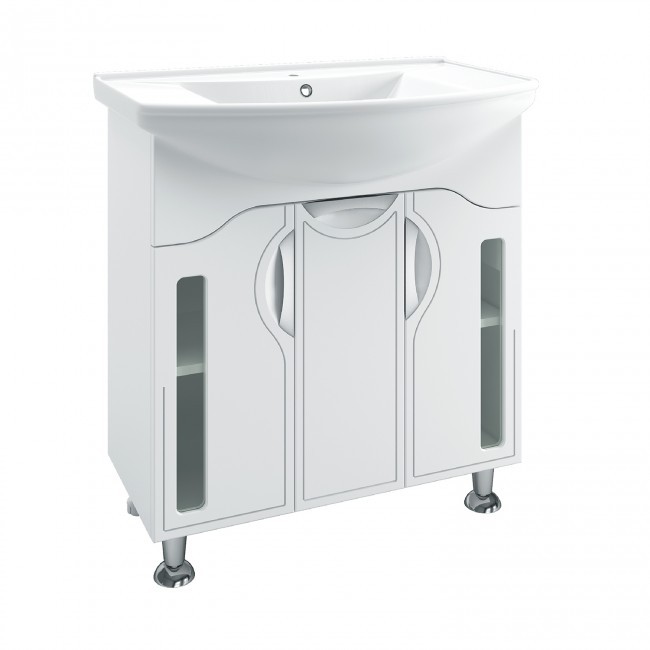 Тумба под раковину RunoТ под умывальник Стиль 75 Толедо 75 00000001039 с дверками