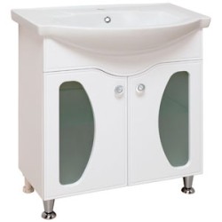 Тумба с умывальником RUNO Линда Люкс 75 /со стеклом/