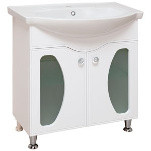 Тумба с умывальником RUNO Линда Люкс 75 /со стеклом/