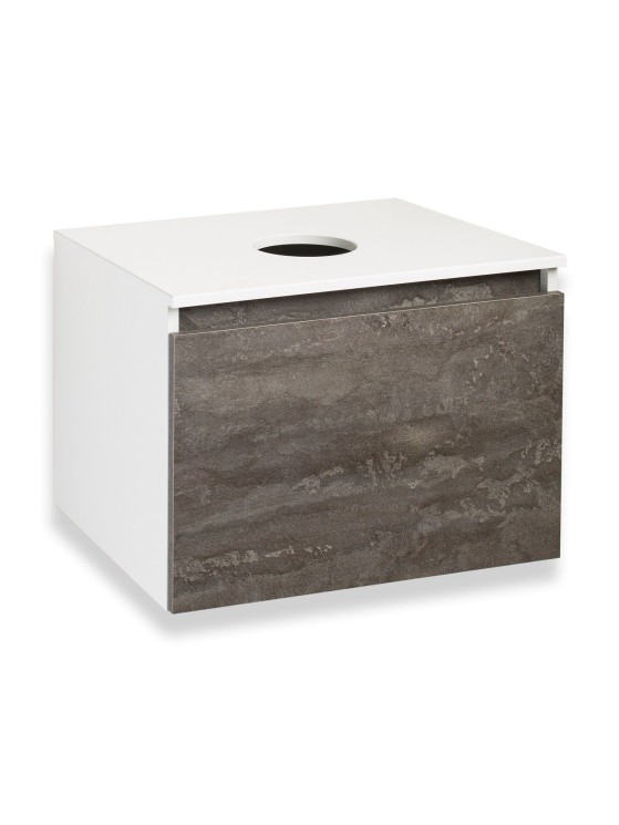 Тумба под раковину Runo железный камень Бари 60 00-00001378 с ящиками