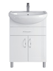 Тумба напольная Sanstar Вольга 60 белая с мывальником УЮТ 60