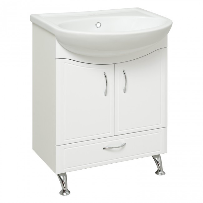 Тумба под раковину Runo под умывальник Уют 60 Севилья 60 00000000791 с дверками, с ящиками