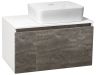 Тумба под раковину Runo железный камень Бари 80 00-00001379 с дверками, с ящиками