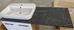 Столешница под раковину RUNO Каппа 120 черный мрамор универсальная 1203х490х19