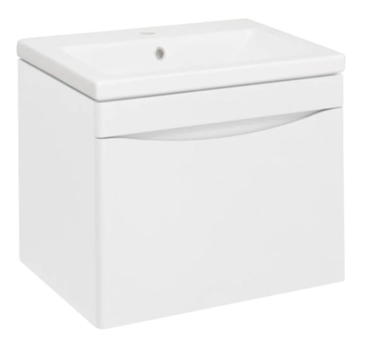 Тумба подвесная RUNO Афина 60 белая без умывальника Moduo 60