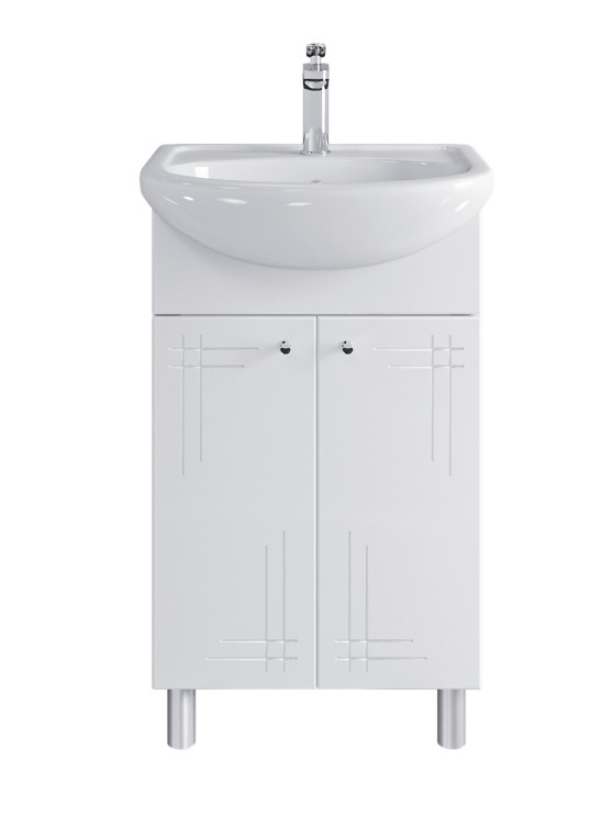 Тумба напольная Sanstar Июнь 50 белая с умывальником УЮТ 50