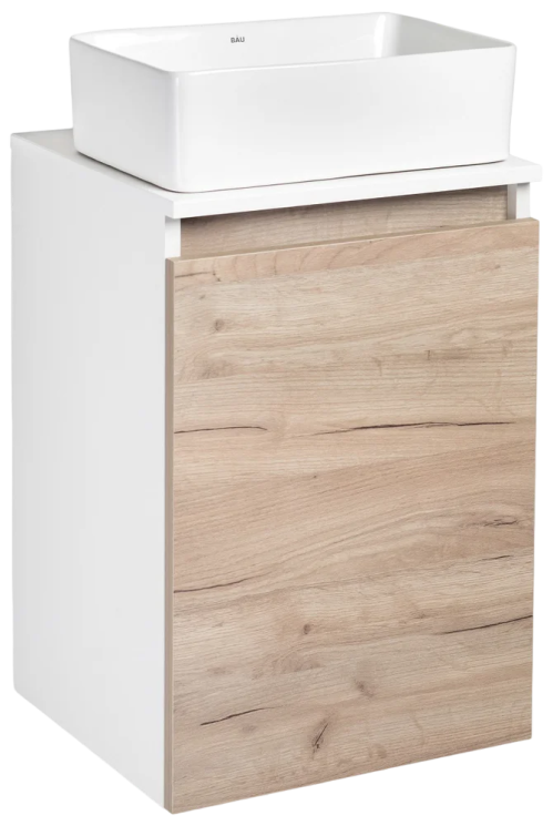 Тумба под раковину Runo крафт дуб Бари 40 00-00001372 с дверками