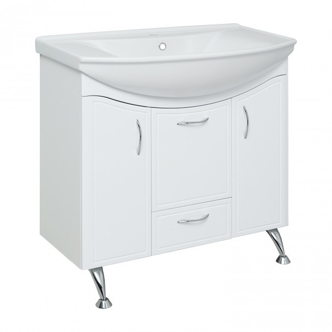 Тумба под раковину Runo под умывальник Стиль 85 Севилья 85 00000000597 с дверками, с ящиками