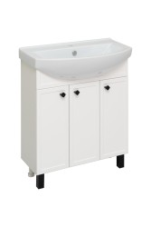 Тумба под раковину Runo белая под умывальник Best 75  Римини 75 00-00001255 с ящиками