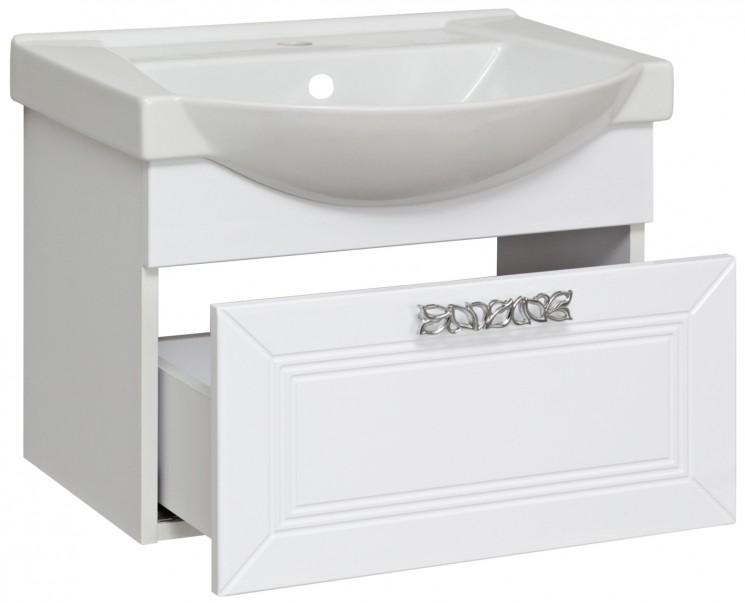 Тумба под раковину Runo подвесная под умывальник Элеганс 55 Монро 55 00-00000458 с ящиками