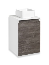 Тумба под раковину Runo железный камень Бари 40 00-00001376 с дверками