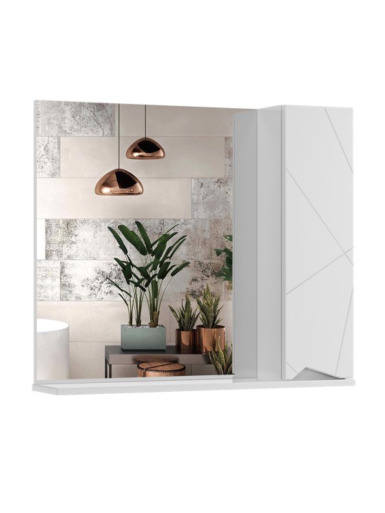 Зеркальный шкаф для ванной комнаты подвесной SanStar Каскад 70 белый