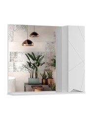 Зеркальный шкаф для ванной комнаты подвесной SanStar Каскад 80 белый