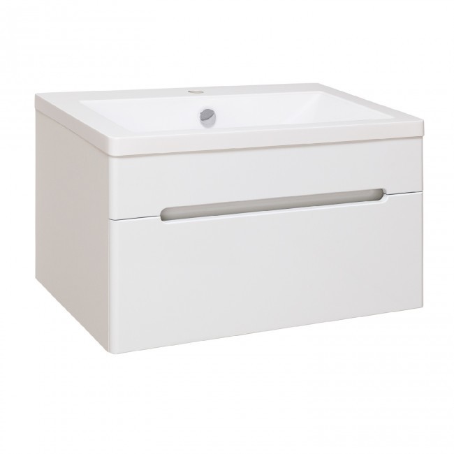 Тумба под раковину Runo подвесная 1 ящик под умывальник Omega 75 Парма 75 00000001140 с ящиками
