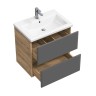 Тумба подвесная SanStar Graffa 50 Без раковины для ванной комнаты Дуб вотан, графит софт