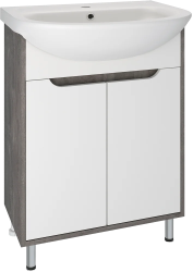 Тумба под раковину Runo железный камень под умывальник Уют 60 Эко 60 00-00001338 с дверками