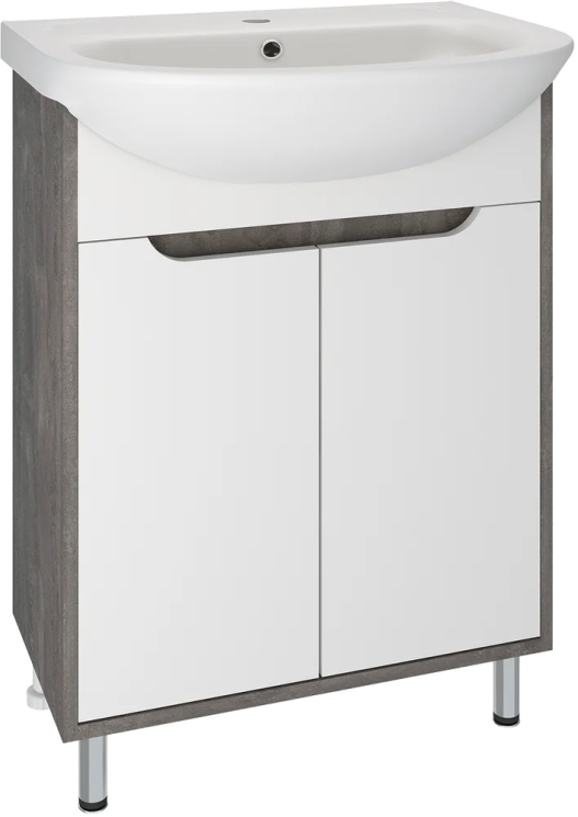 Тумба под раковину Runo железный камень под умывальник Уют 60 Эко 60 00-00001338 с дверками