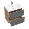 Тумба подвесная SanStar Graffa 60 Без раковины для ванной комнаты Дуб вотан, графит софт