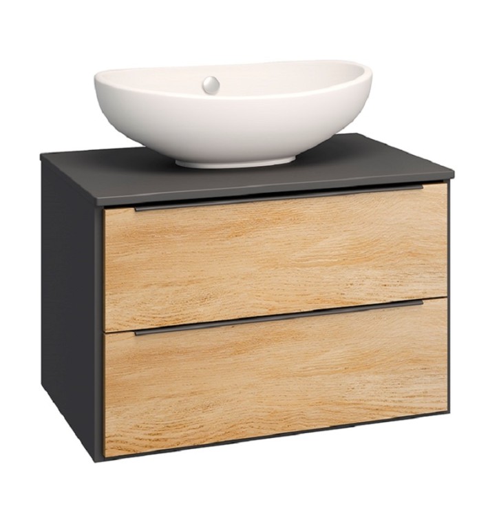 Тумба под раковину Runo подвесная дуб черный под умывальник Moduo Square 50/ Гамма 56/ Infinity 70/ Moduo Leaf 55  Мальта 70 00-00001097 с ящиками
