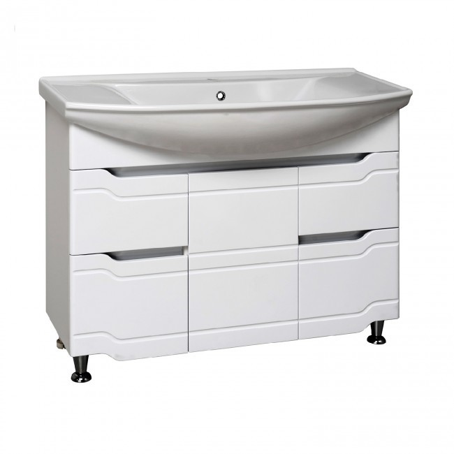 Тумба под раковину Runo под умывальник Стиль 105 Стиль 105 00000001118 с дверками, с ящиками