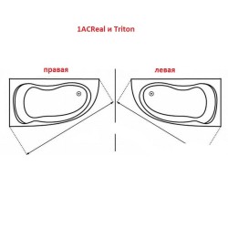 Акриловая ванна TRITON Кайли правая NEW 150х101х47 без каркаса