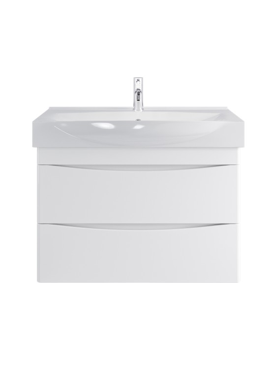 Тумба подвесная SanStar Smile 85 Без раковины для ванной комнаты, белая