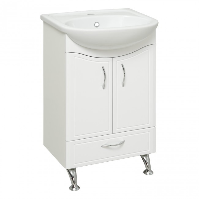 Тумба под раковину Runo под умывальник Уют 50 Севилья 50 00000000792 с дверками, с ящиками