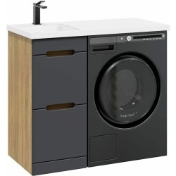 Тумба напольная SanStar Darko 40 Без раковины для ванной комнаты Дуб вотан, графит софт