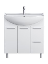 Тумба напольная SanStar Аура 80 Без раковины для ванной комнаты, белая