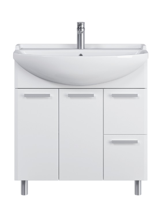 Тумба напольная SanStar Аура 80 Без раковины для ванной комнаты, белая