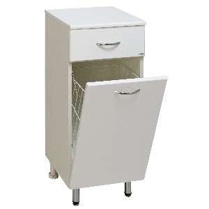 Полупенал Runo с корзиной для белья 40 00000000118 с дверками, с полками, с ящиками