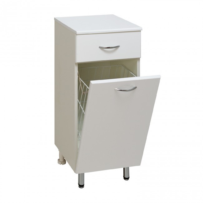 Полупенал Runo с корзиной для белья 30 00000000112 с дверками, с полками, с ящиками