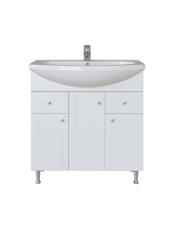 Тумба напольная Sanstar Июнь 80 белая под умывальник Балтика