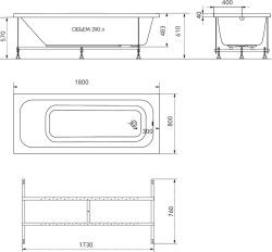 Акриловая ванна TRITON Ника 180х80 без каркаса